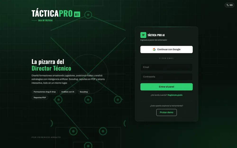 Screenshot of project Táctica